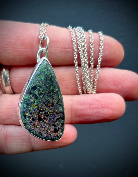 The Rainbow Galaxy - Rainbow matrix opal stone