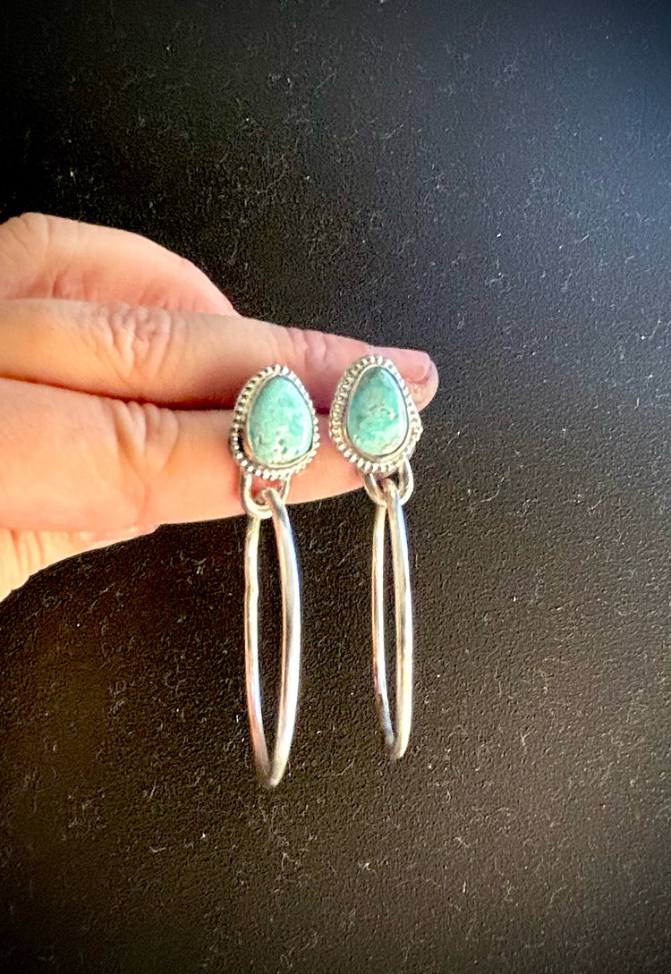 Turquoise - Aqua Moon Earrings