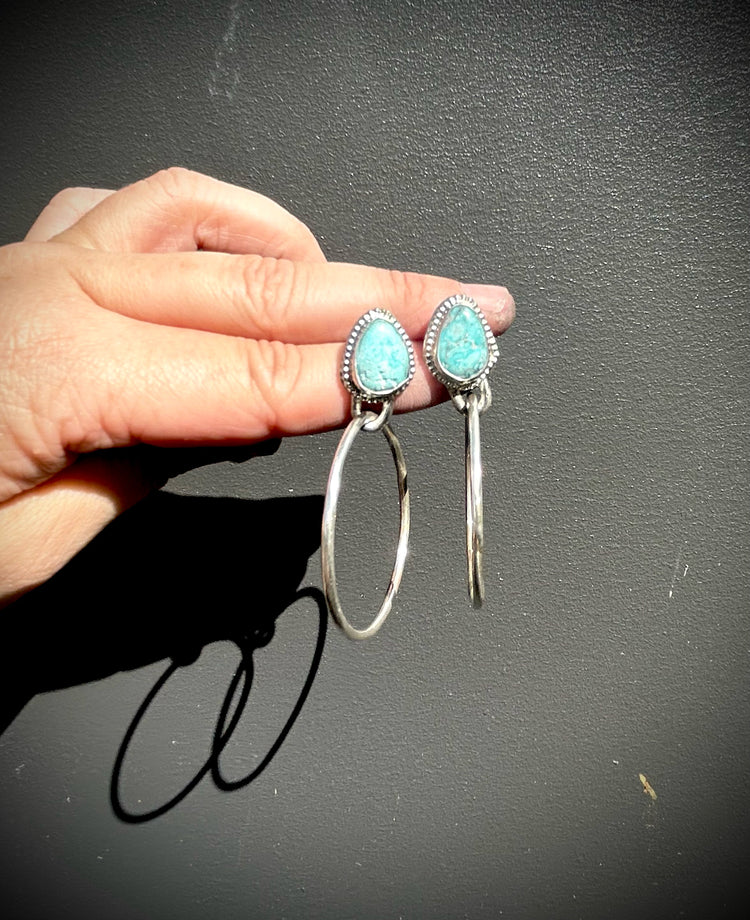 Turquoise - Aqua Moon Earrings