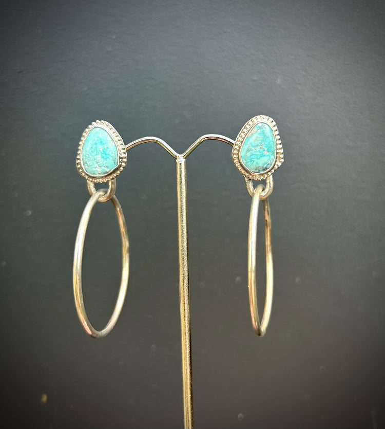 Turquoise - Aqua Moon Earrings