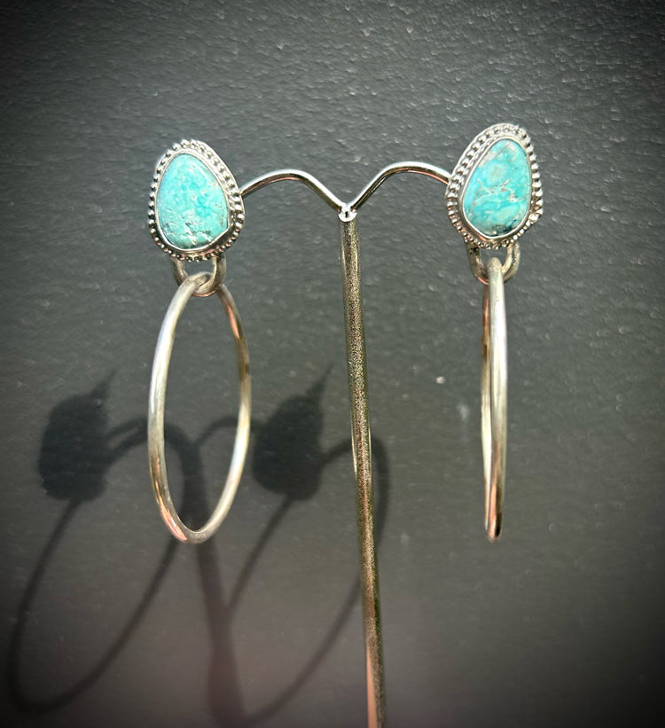 Turquoise - Aqua Moon Earrings