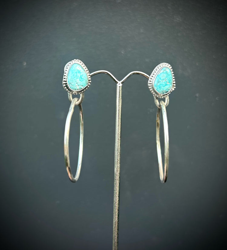 Turquoise - Aqua Moon Earrings